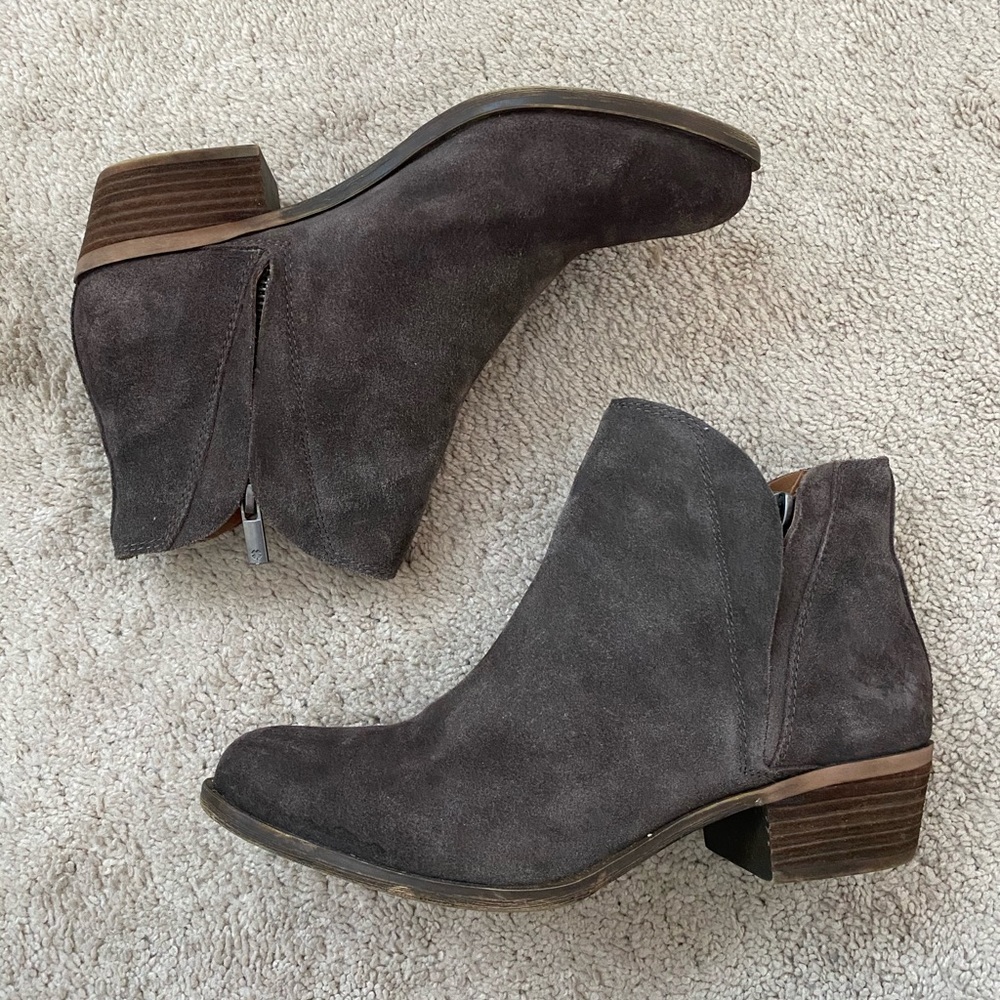 Lucky brown suede booties